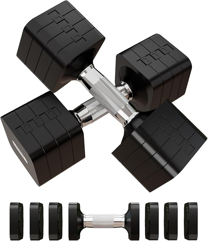 15LB 20LB 40LB 50LB Adjustable Dumbbell Set Free Weights Dumbbells Set for Women Men Hand Weights Sets Adjust Dumbbell Weight Sets for Home Gym Exercise Workout Strength Training Equipments