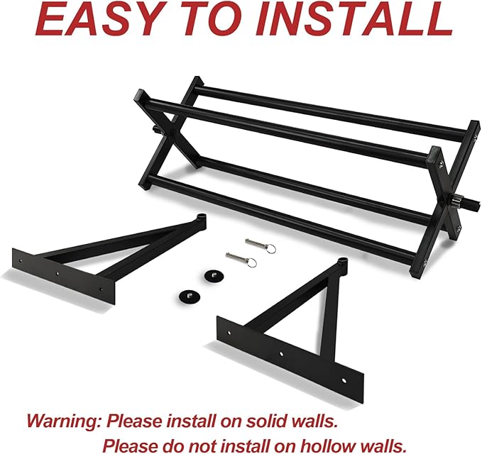 BESTHLS Wall Mounted Pull Up Bar and Dip Station, Heavy Duty Wall Mount Pull-up Chin Up Bar Multifunctional Home Gym Workout Indoor Exercise Equipment Support to 440 Lbs