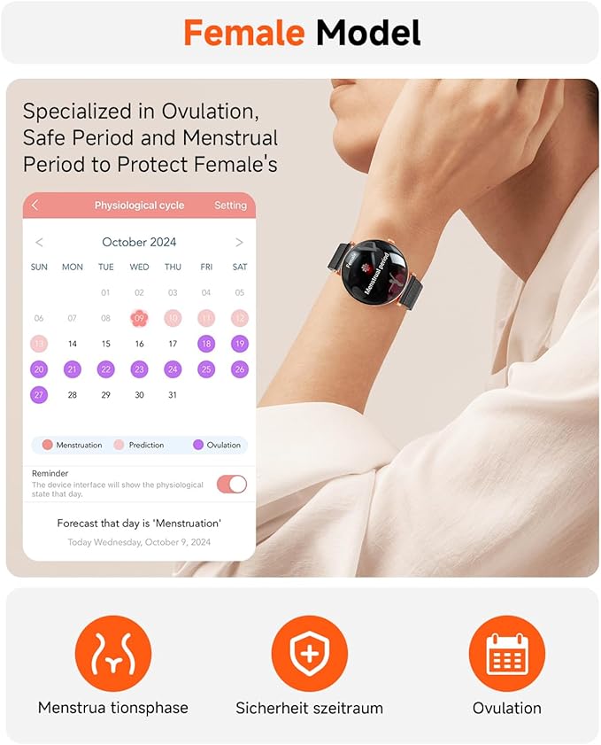 Hwagol Smart Watches for Women Men[Calls/Metal Thin] for Android iPhone Compatible,1.43" Micro-Spherical AMOLED Screen,IP68 Waterproof Fitness Tracker Heart Rate/SpO2/Sleep Monitor/Pedometer