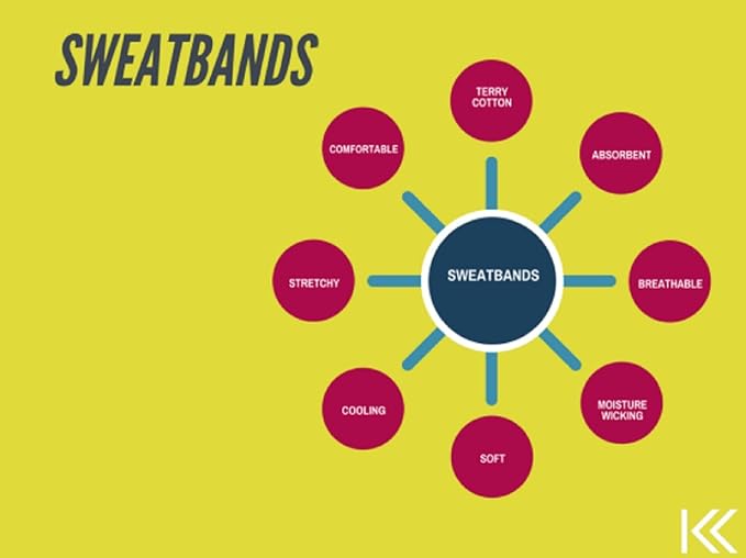 12 Sweatbands Cotton Sports Headbands Terry Cloth Moisture Wicking Athletic Basketball Headband by Kenz Laurenz