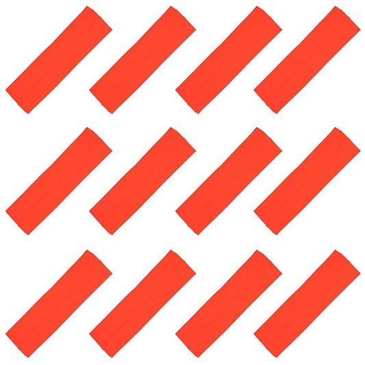 Kenz Laurenz Soft and Stretchy Elastic Cotton Headbands, Pack of 12, Neon Orange