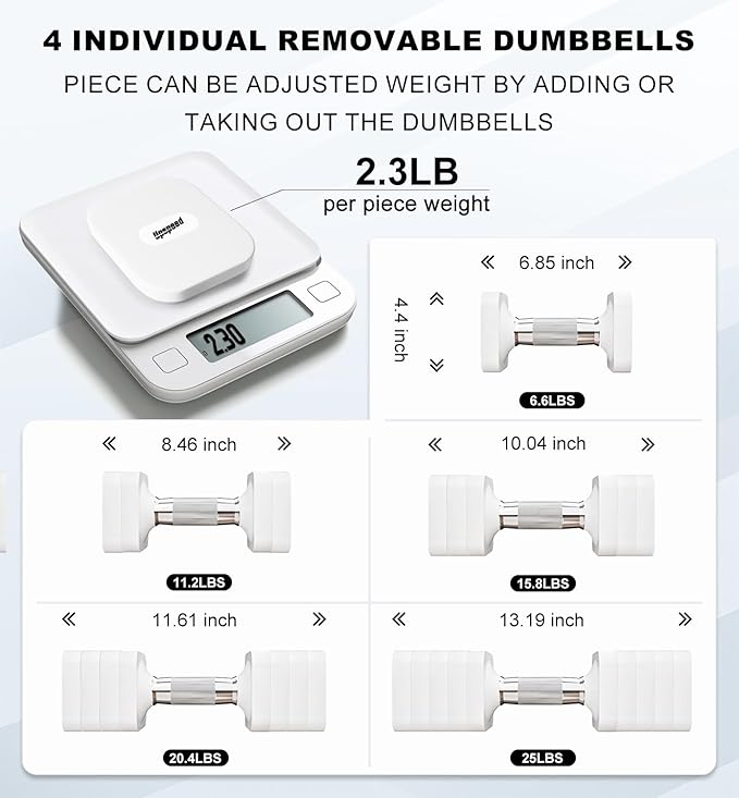 15LB 20LB 40LB 50LB Adjustable Dumbbell Set Free Weights Dumbbells Set for Women Men Hand Weights Sets Adjust Dumbbell Weight Sets for Home Gym Exercise Workout Strength Training Equipments