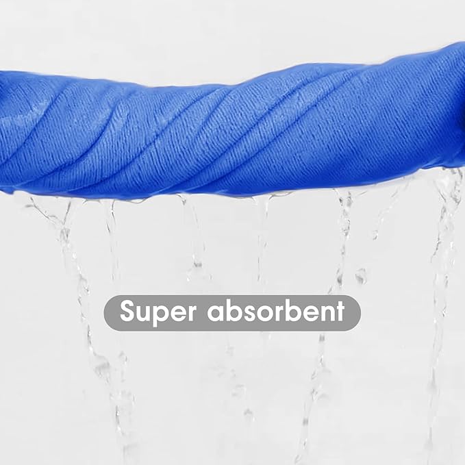 JML Microfiber Bath Towels, Extra Large Bathroom Towel Set, Pack of 4, 30" x 60" - Soft and Absorbent Towel for Hair, Swimming, Fitness, Sport, Yoga, Dark Blue