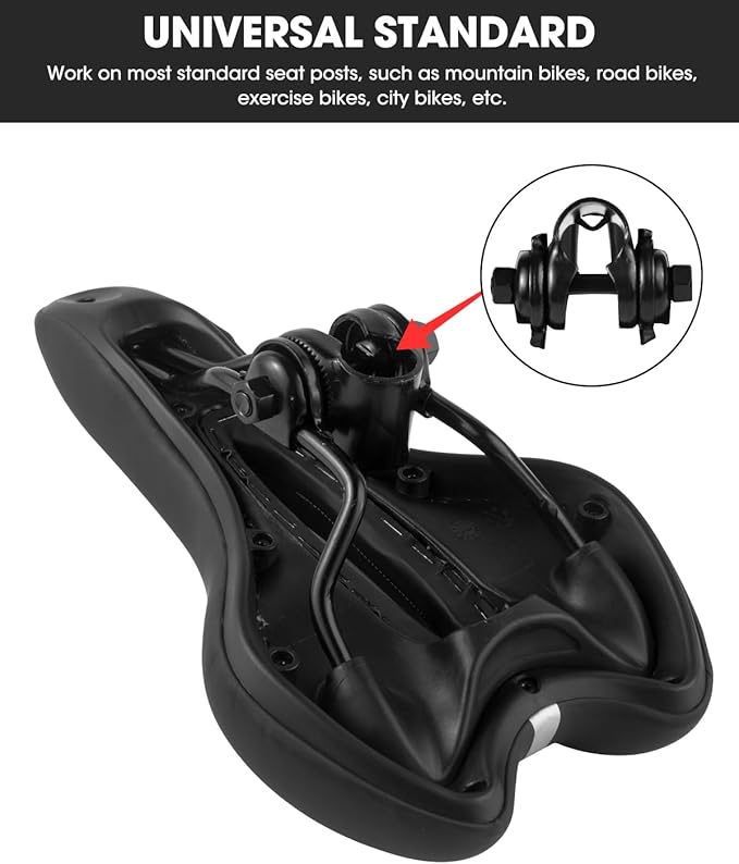 Comfortable Bike Seat for Men & Women, Waterproof Bicycle Seat, Breathable Mountain Bike Saddle, Gel Bicycle Saddle for MTB, BMX, Road Bike, City Bikes, Exercise Bikes