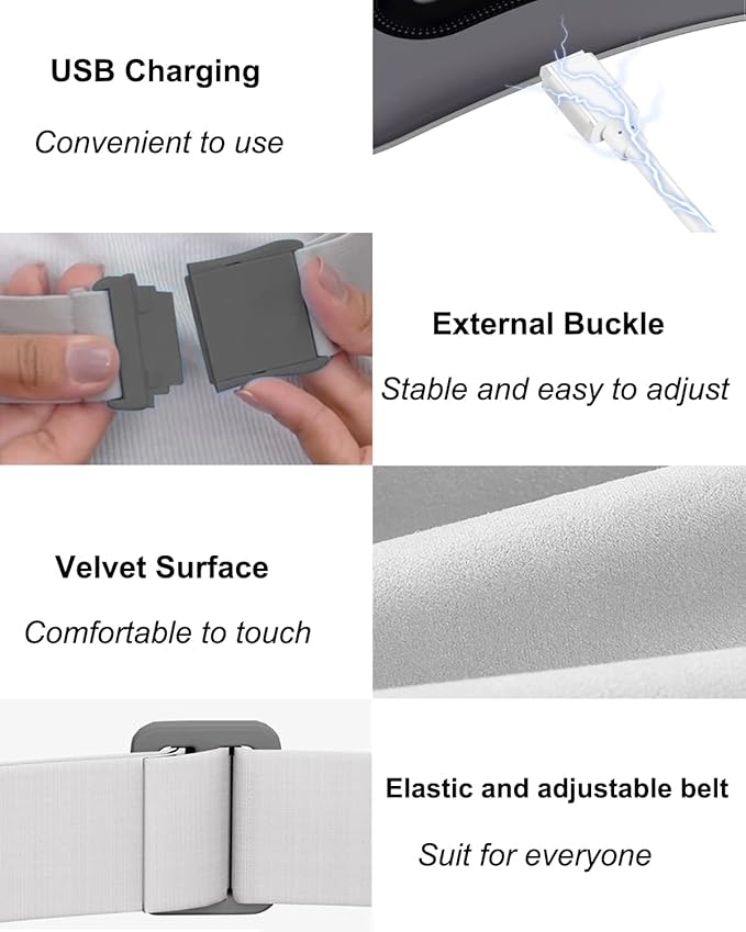 Electric Heating Pad,Portable Cordless Menstrual Heating Pad with 4 Heat Levels and 4 Massage Modes, Fast Large Heating Belly Wrap Belt(Grey)