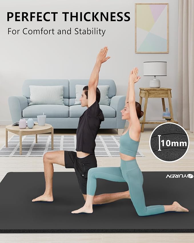 Large Yoga Mat 78"x 51" 20mm/15mm/10mm Thick Workout Mats for Home Gym, Extra Wide Workout for Women Men Gym Flooring Exercises