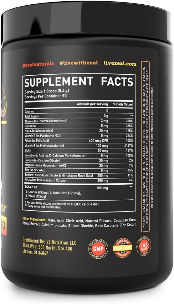 Enhanced Electrolyte Powder (Peach Mango | 90ct.) w/ 0 Sugar +BCAAs +B-Vitamins Electrolyte Supplement w Potassium Zinc & Magnesium for Hydration - Keto Electrolytes