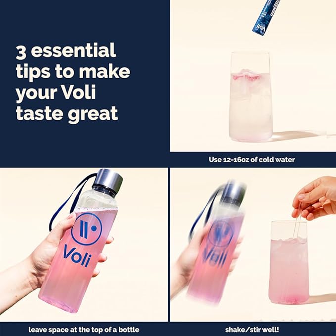 Voli Electrolytes Powder Packets | No Added Sugar Electrolyte Drink Mix for Hydration | Keto & Fasting Friendly, Natural Superfoods & Minerals | Strawberry Lemonade, 15-Count