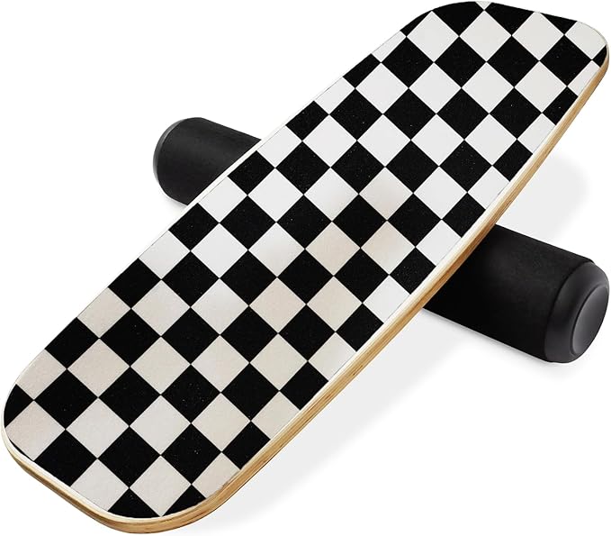 Balance Board Surf Trainer with Adjustable Stoppers - 2 Different Distance Options Balance Board for Surfing, Snowboarding, Skiing, Skateboarding, 300lbs Capacity