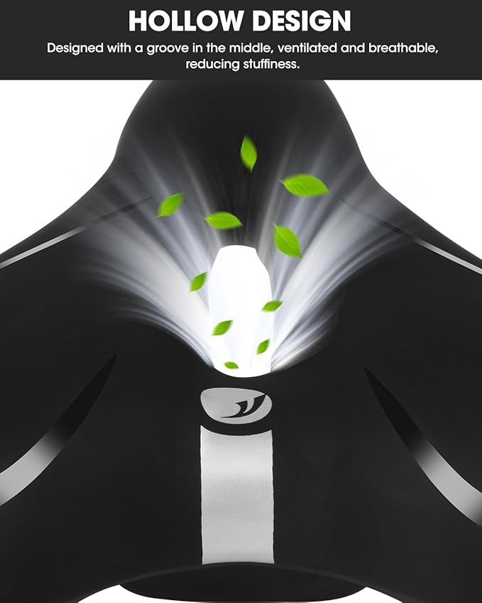 Comfortable Bike Seat for Men & Women, Waterproof Bicycle Seat, Breathable Mountain Bike Saddle, Gel Bicycle Saddle for MTB, BMX, Road Bike, City Bikes, Exercise Bikes