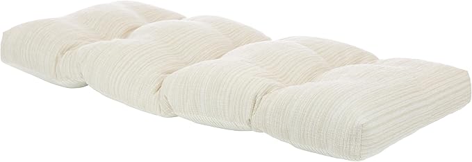 Klear Vu The Gripper Omega Non-Slip Tufted Bench Cushion for Indoor Furniture, Assembled in USA, Entryway Storage, Bay Window, Corner Nook or Piano Seat, 33 Inches, Chenille Cream