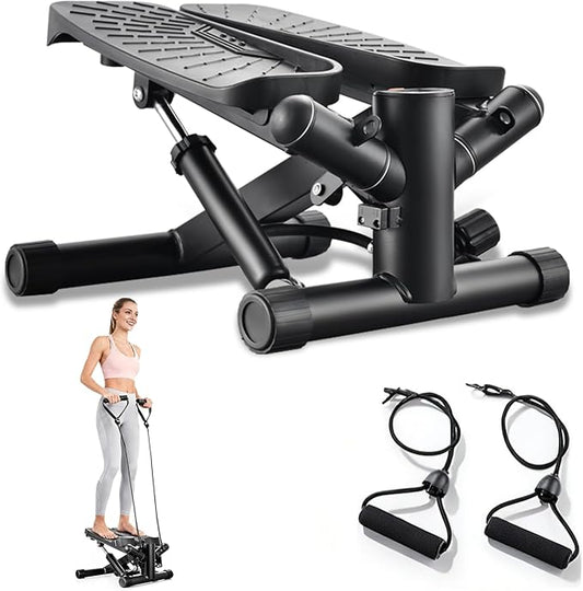 Steppers for Exercise at Home, Mini Stepper with Resistance Bands, Portable Stair Stepper for Home