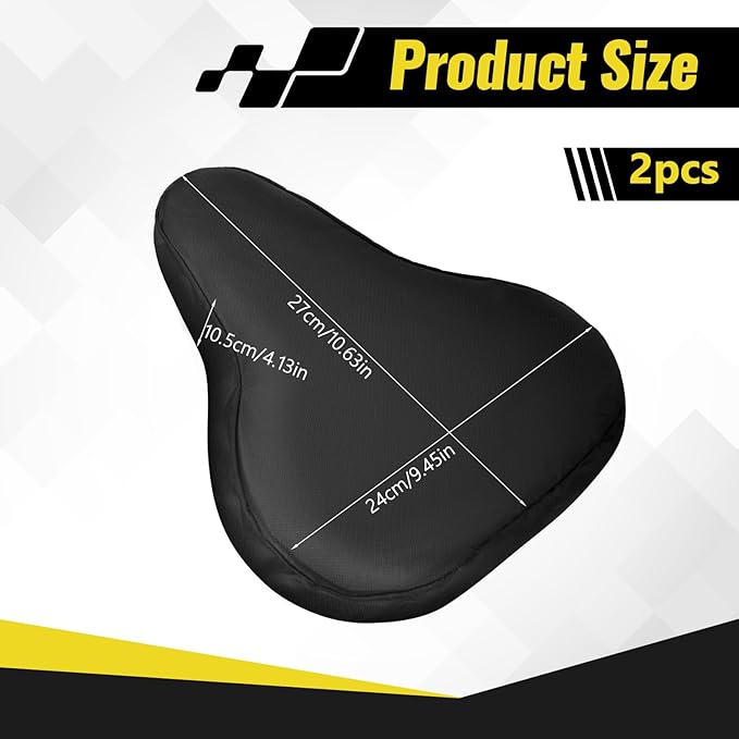 2 Pcs Bike Seat Cover, Waterproof Bicycle Seat Cover Black Rainproof Dustproof Bike Saddle Cushion Covers with Drawstring for Women Men Mountain Road Bicycle