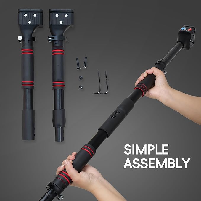 leikefitness Pull-Up Bar For Door Frame Chin Up Bar Upper Body Workout - Indoor Portable Training Pull-Up Bars - Adjustable 27.5"- 39" Width Locking Mechanism