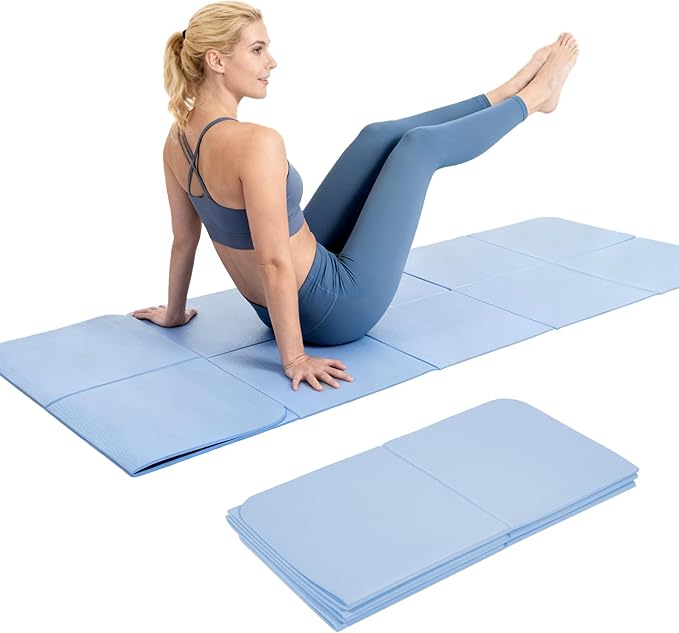 REDCAMP Foldable 72"x24"x0.24" Yoga Mat, TPE Non Slip Yoga Mats with Storage Bag