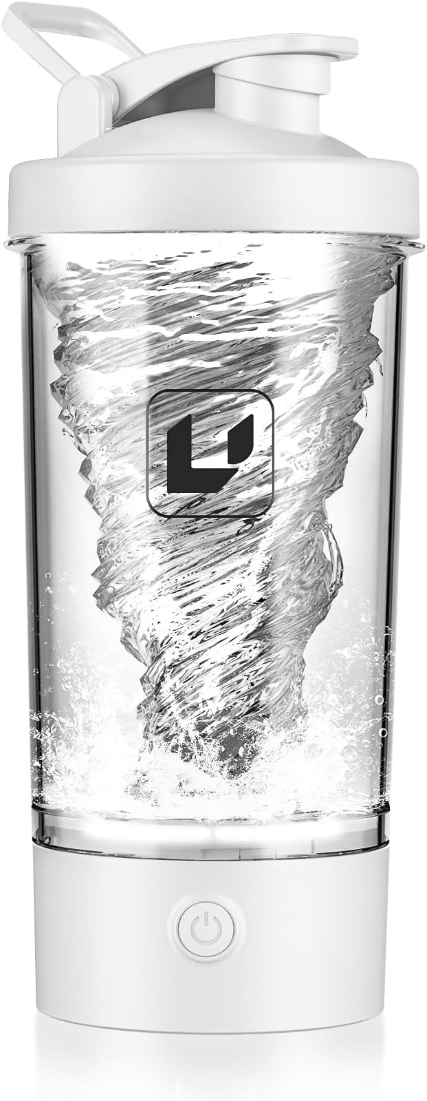 Electric Shaker Bottle USB C Rechargeable Protein Shaker Bottle Shaker cups for Protein Shakes Mixer with 24oz BPA Free Tritan Meal Replacement Shakes Made with Tritan Portable Blender Cup (White)