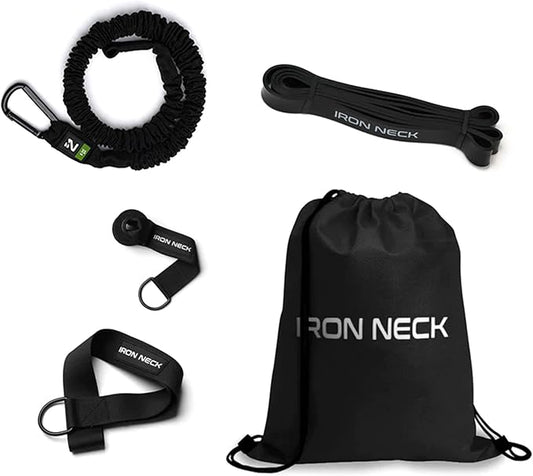 Iron Neck Resistance Band, Durable Exercise Band with Steel Carabiners for Neck Training, Strength Workouts, Stretching, and Rehab