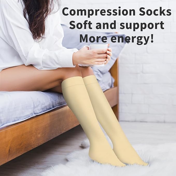 Copper Compression Socks for Women and Men(6 Pairs)-Best Support for Running, Athletic, Nursing, Travel