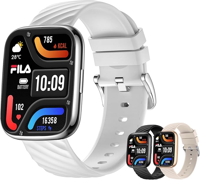 Fila Smart Watch for Men Women (Answer/Make Calls), 1.95" Fitness Watch with Heart Rate/Sleep Monitor, Step Counter, Fitness Tracker with 100+ Sports for Android iOS