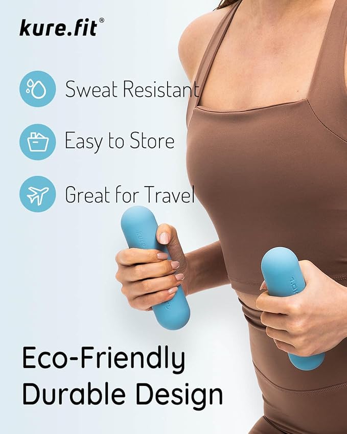 Hand Weight Bars for Women (2.2 LB) | Resistance Booty Bands | Pilates, Yoga, Dance, Aerobics, Running, Cardio, Gym, Strength Training | Non-Slip | Portable Dumbbells | Women & Men