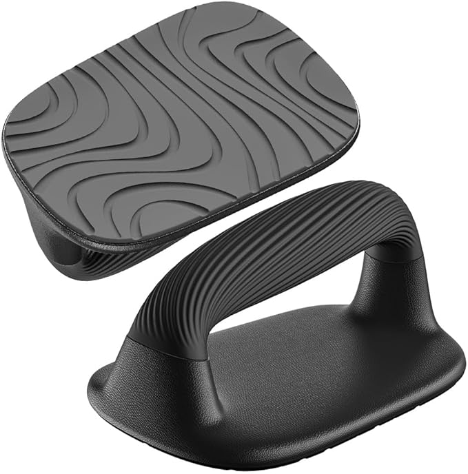 BeneLabel Push Up Bars Black Pushup Handles with Bottom Anti-Slip Pad Push Up Handles for Floor Soft Plastic Strength Training Pushup Stands with Comfortable Grip