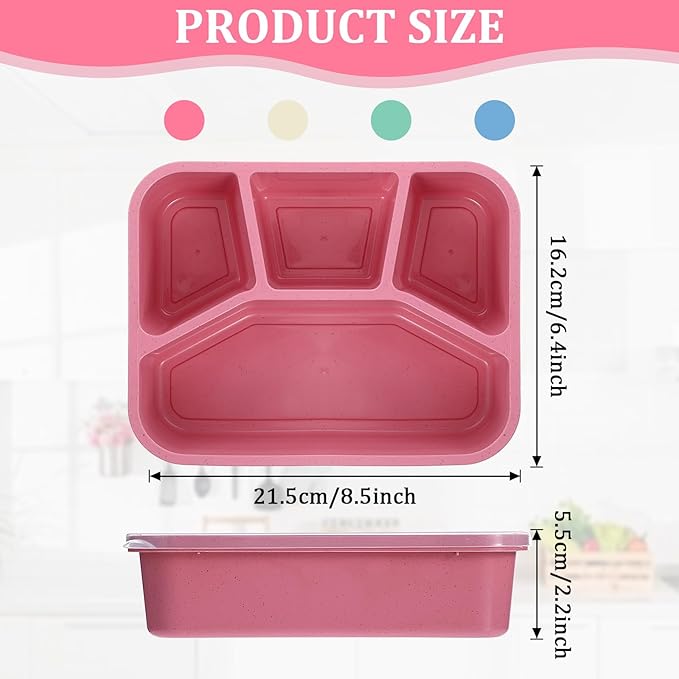 8 Pack Bento Box, Lunch Containers Wheat Straw Meal Prep Containers Reusable, Microwave and Dishwasher Safe Lunch Containers for Adults, Bento Lunch Box