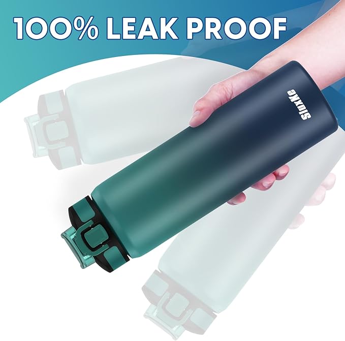24oz Leakproof Insulated Water Bottle with Straw, Double wall, 18/8 Stainless Steel Drinking Bottle for Camping, Gym, Travel,Car