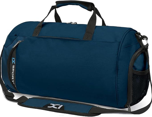 INOXTO Small Sports Gym Bag，Travel Duffel Bag with Dry Wet Pocket and Shoes Compartment for Women and Men，35L Waterproof Weekender Fitness bag For Swim Sports Travel Working Out (blue)