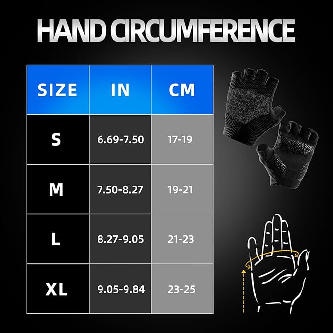 Cycling Gloves for Men Women, Half Finger Bike Gloves for Biking, Gym, Weight Lifting, Rowing, Riding, Outdoor Sports