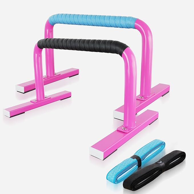 Strength Training Parallettes Push Up Bars, Pushup Handles Calisthenics Equipment for Home Workout, Anti-slip Gymnastics Bars, Handstand & Dip Bar for Outdoor Exercise