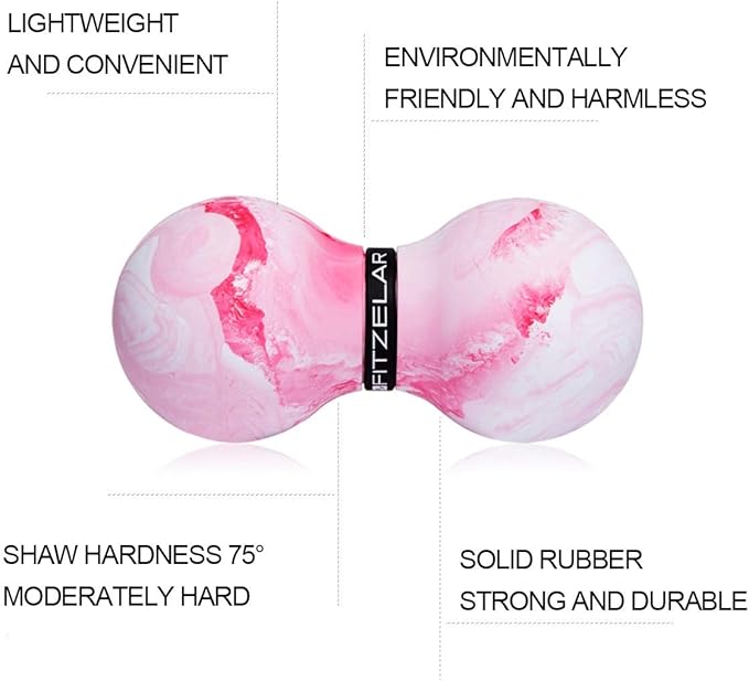 Double Lacrosse Massage Ball for Myofascial Release, SGS Certification, Massage Deep Tissue for Waist Back Feet, Trigger Point Therapy, Muscle Knots, Peanut Massage Ball for Muscle Pain