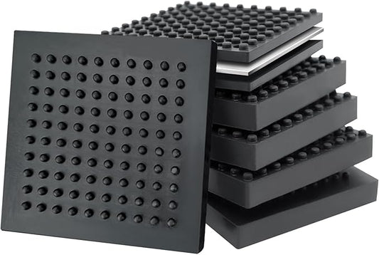 BXI Exercise Equipment Mat Heavy Duty - 4 x 4 x 0.8 Inches 4 Pcs Non Slip Noise Reduction Anti Vibration Treadmill Stationary Bike Mats, Thick Steel Embedded Rubber Pad for Hardwood Floors & Carpet