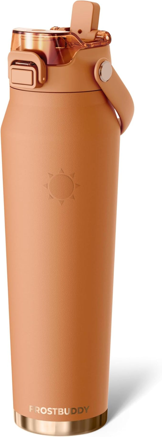 Frost Buddy 32oz Insulated Water Bottle with Straw & Chug Lid | Leak-Proof Stainless Steel | 24-Hours Cold | Sweat-Proof, Cup Holder Friendly | Ideal for Gym, Travel, Sports & Everyday Hydration