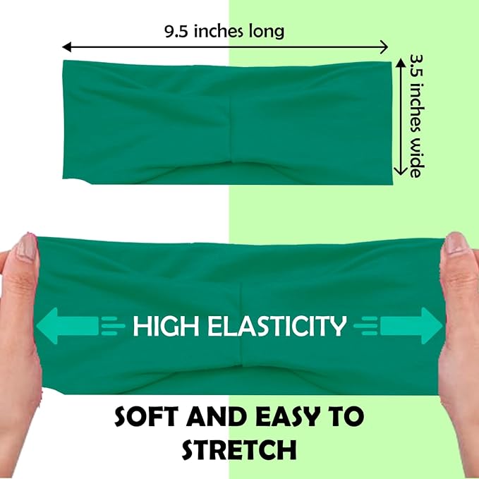 Lotus78, Pack of 8 Wide Headbands for Women Non Slip, Fashionable Sports Hair Bands for Women's Hair, Soft Elastic Stretchy Head Bands, Yoga Workout Headbands for Women Daily Fashion(Smile icon)