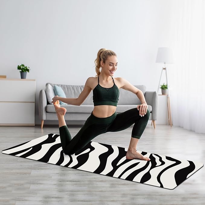 FOLAI Extra Thick Yoga Mat 6mm - Non-Slip Exercise Mat for HIIT, Pilates & Home Workouts & Workout with Free Carry Strap