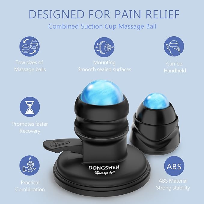 Massage Ball Deep Tissue 2 in 1 Mountable Muscle Massage Roller for Pain Relief, Trigger Point ，Relieve Fascia Muscle Knot and Joint Pain Relax Full Body