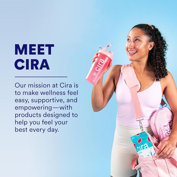 Cira Hydration Stick Packs Electrolyte Powder & Drink Mix for On-The-Go Dehydration Relief & Recovery - Peach Mango, 20 Servings