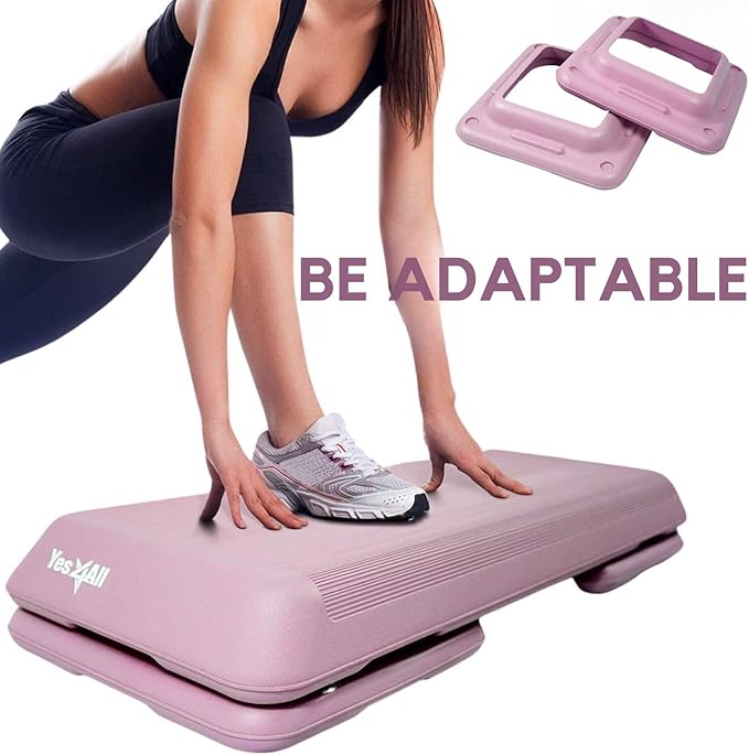 Yes4All 16"x16" Extra Adjustable Risers for Aerobic Exercise Workout Step Platform (Pair) - Not Included Aerobic Step Platform
