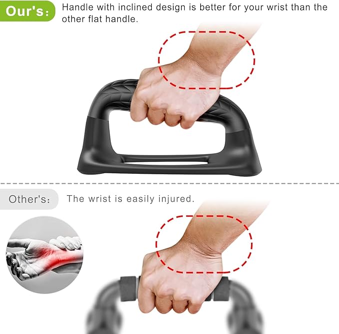 SELEWARE Push Up Bars Pushup Stands Handstand Bars, Soft Rubber Handle Provide Comfy Grip, Fit for Calisthenics, Fitness, Floor strength training, Stable and Sturdy Construction Support 500 lbs