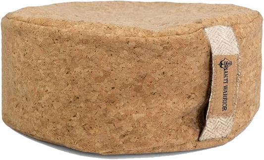 Zen Meditation Cushion - Sustainable Cork Fabric Cover, Lined with cotton and filled with treated buckwheat. Non-toxic, eco Friendly Meditation Pillow (15inch x 15inch x 5 Thick)