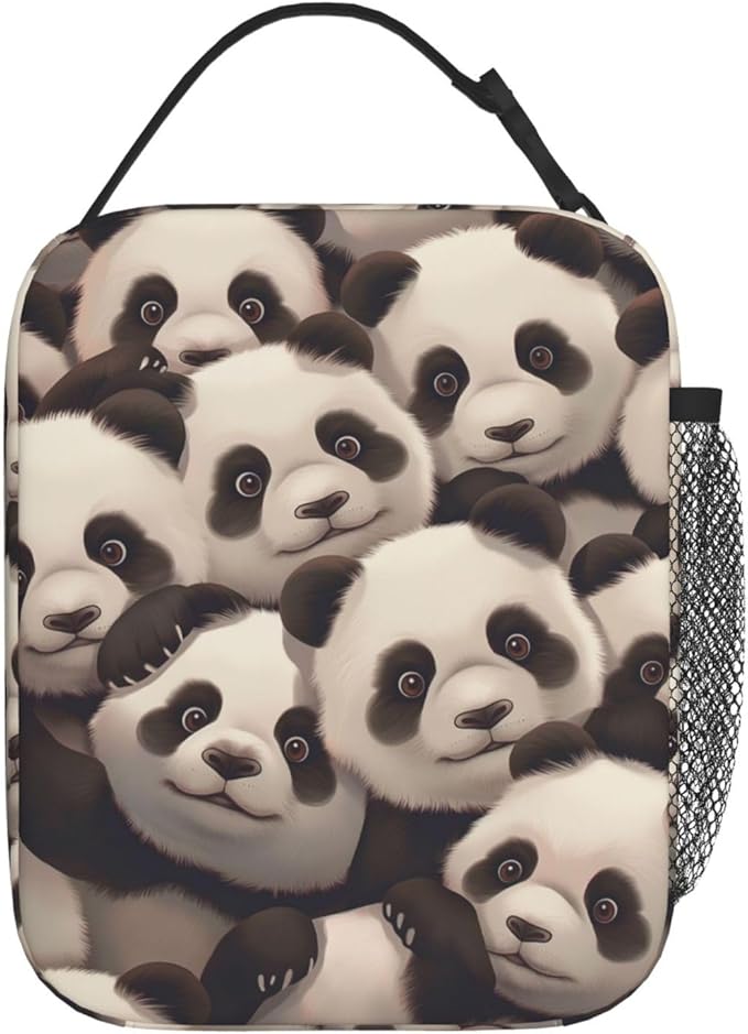 Cute Panda Lunch Box for Kids Adults Girls Boys Animal Lunch Bag Cooler Tote Reusable Insulated Lunch Bag Container Gifts for Office Picnic Travel Work School