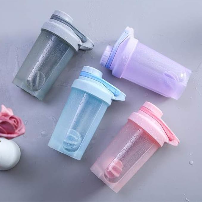 Shaker Bottle Blender with Classic Loop Top (BPA Free) – Best Protein Powder/Fruit Juice Mixer with Whisk Ball- 16 oz (Light Blue)