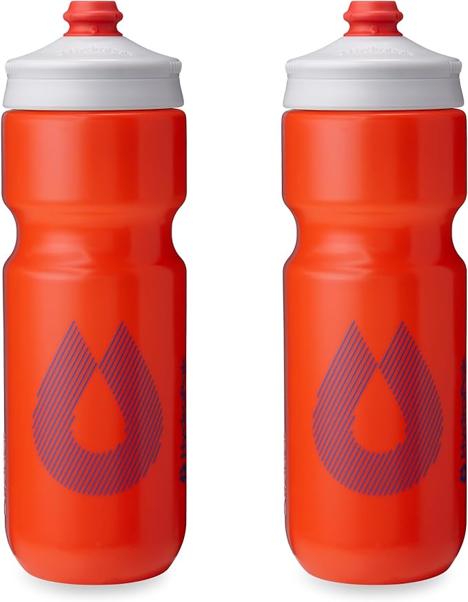 HydraPak Breakaway Surge Lightweight Bike Water Bottle 2-Pack (20oz, 25oz, 30oz) - High Flow, Cycling & Sports Squeeze Bottle