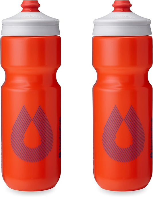 HydraPak Breakaway Surge Lightweight Bike Water Bottle 2-Pack (20oz, 25oz, 30oz) - High Flow, Cycling & Sports Squeeze Bottle