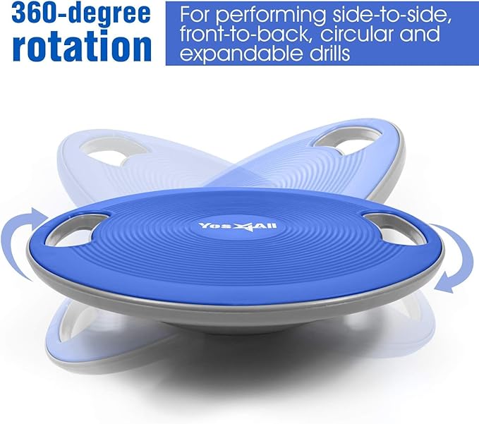 Yes4All Upgraded Wobble Balance Board, 16.34" TPE Non-slip, Stability Board for Home Gym, Standing Desk & Physical Therapy