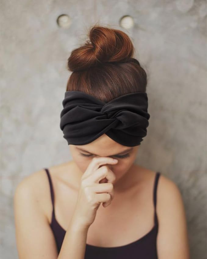 DRESHOW 8 Pcs Wide African Turban Headbands for Women - Vintage Wrap for Sports, Workouts and Hair Accessories