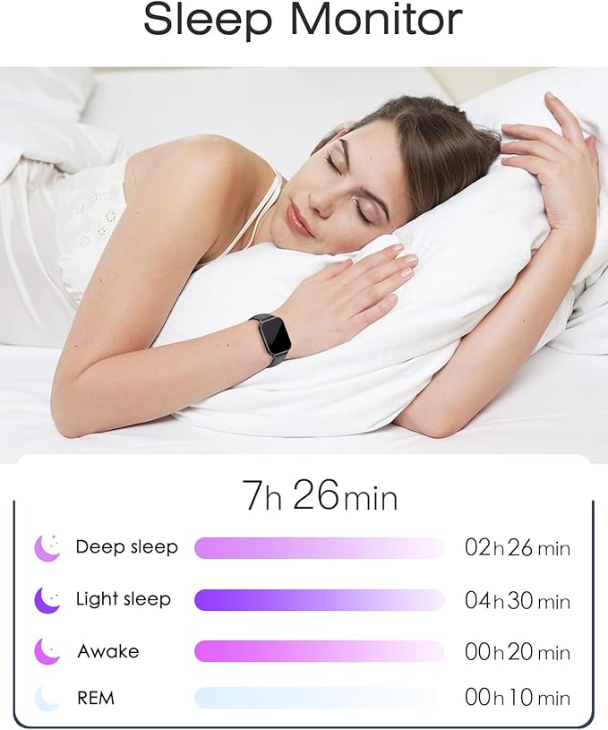 Smart Watches for Women Men (Answer/Make Calls, 3 Bands), 1.85" Fitness Tracker Watch for iPhone/Android Phones with Heart Rate Monitor Sleep/Steps Tracker 100+ Sports Pedometer Waterproof (Black)