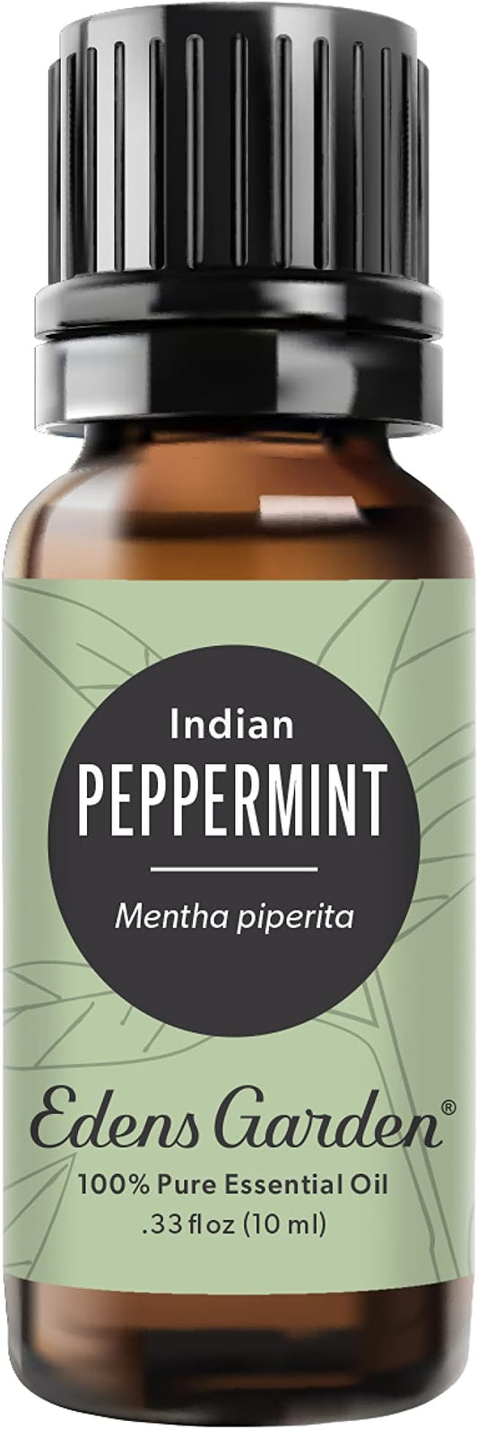 Edens Garden Peppermint- Indian Essential Oil- 100% Pure Premium Grade, Undiluted, Natural, Therapeutic, Aromatherapy, The Best for Diffuser, Face, Candle, Humidifiers 10 ml (.33 fl oz)
