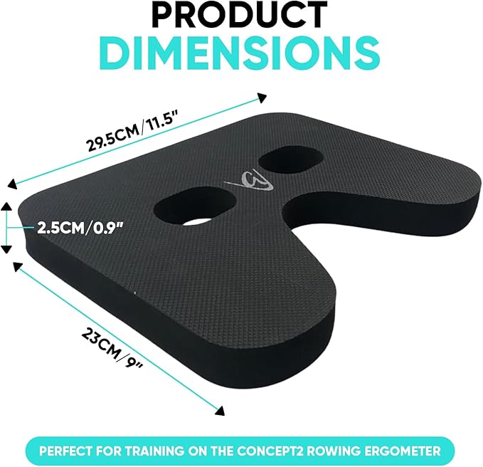 Godfrey Ergo Rowing Machine Seat Cushion - Anti-Slip Neoprene Rower Pad with Textured Rubber Surface for Concept2 Models, Water Rower, Recline Bikes, Peloton, Rowing Boats