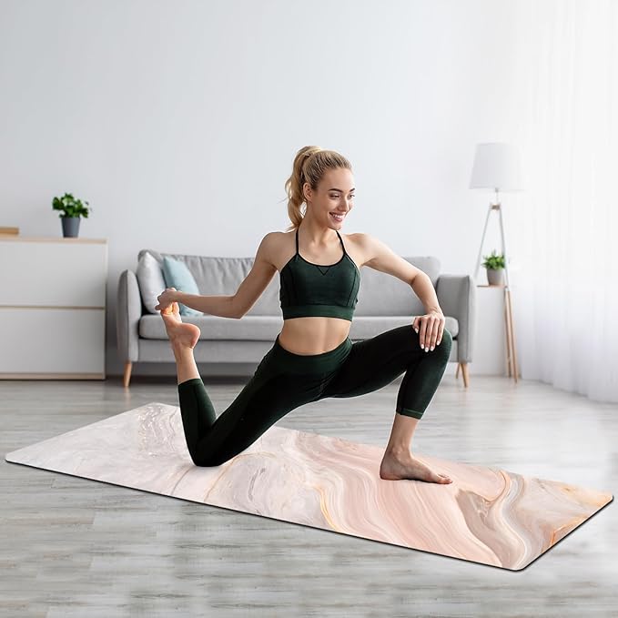 FOLAI Extra Thick Yoga Mat 6mm - Non-Slip Exercise Mat for HIIT, Pilates & Home Workouts & Workout with Free Carry Strap
